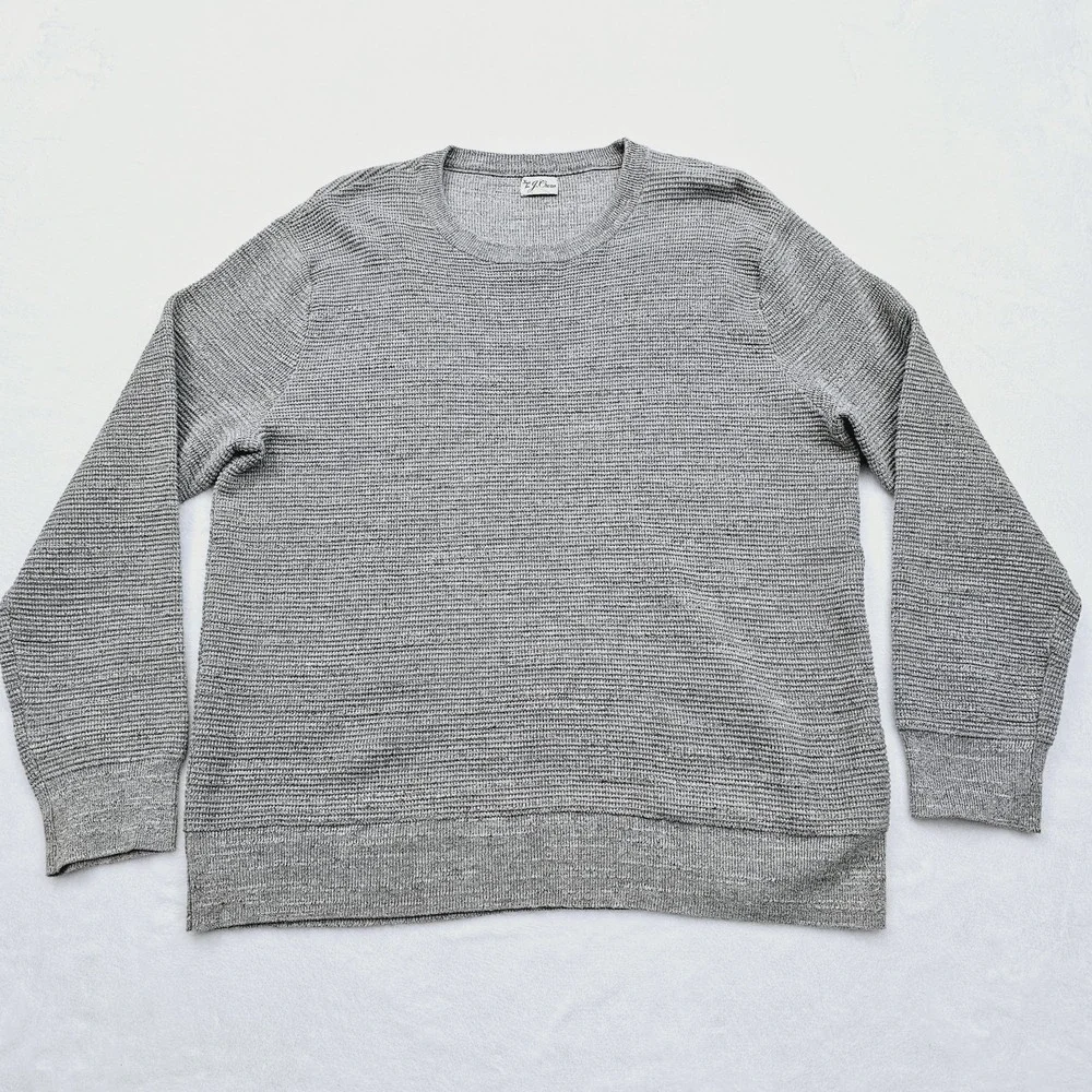 Knit‎ for J.Crew Mens XL Gray Coastal Fisherman Style Cozy Crewneck Sweater